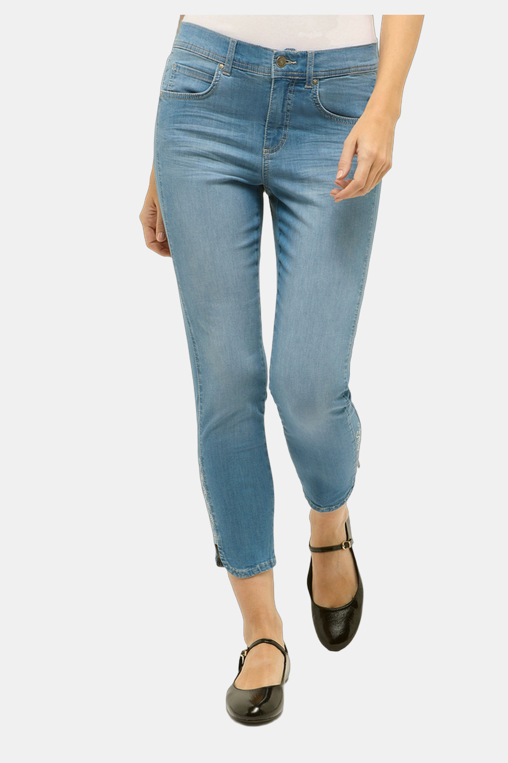 Slim Damen Hose mit schmaler Passform und Stretch für Alltag und Büro kombiniert