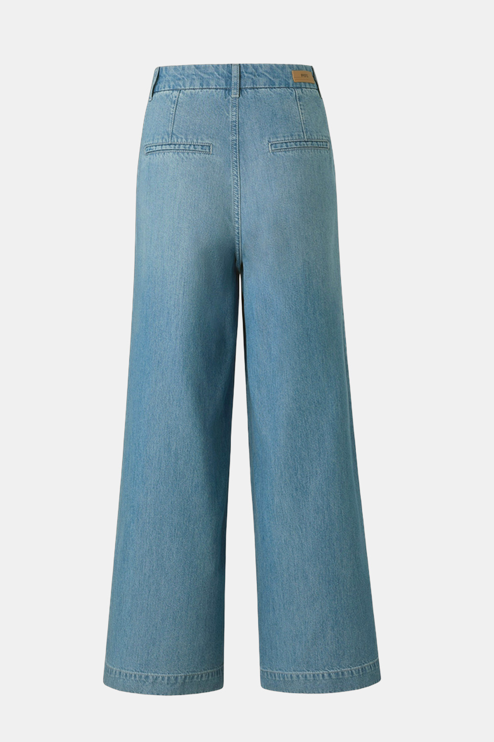 Authentic Tencel Stoff einer leichten Relaxed Fit Hose – Nahaufnahme