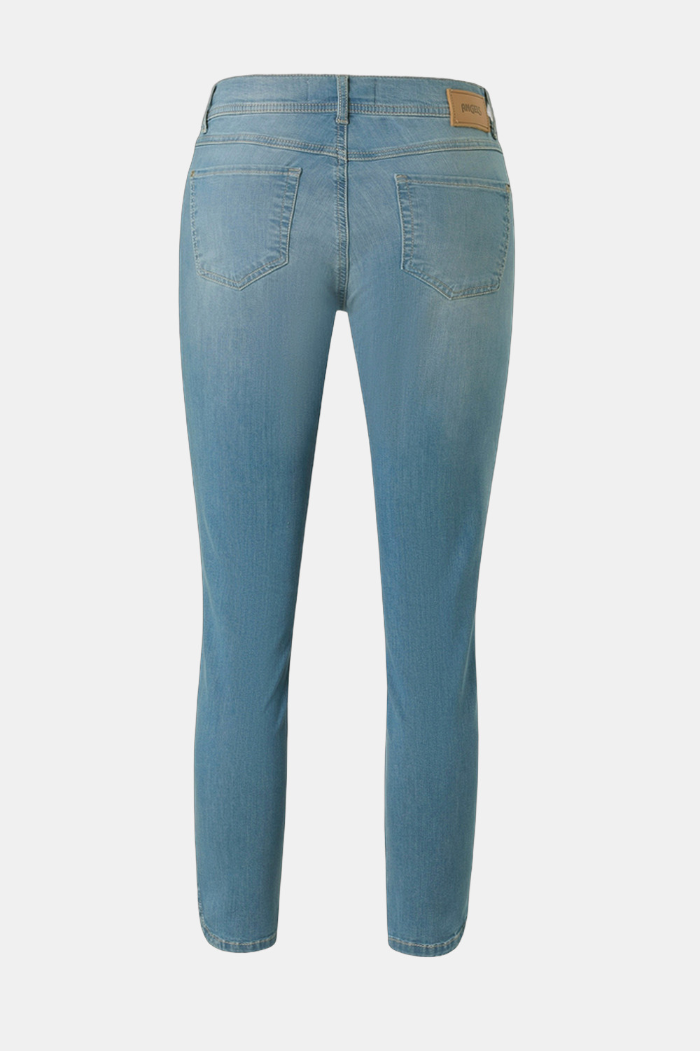 Nahaufnahme des Baumwollmischgewebes einer Damenhose
