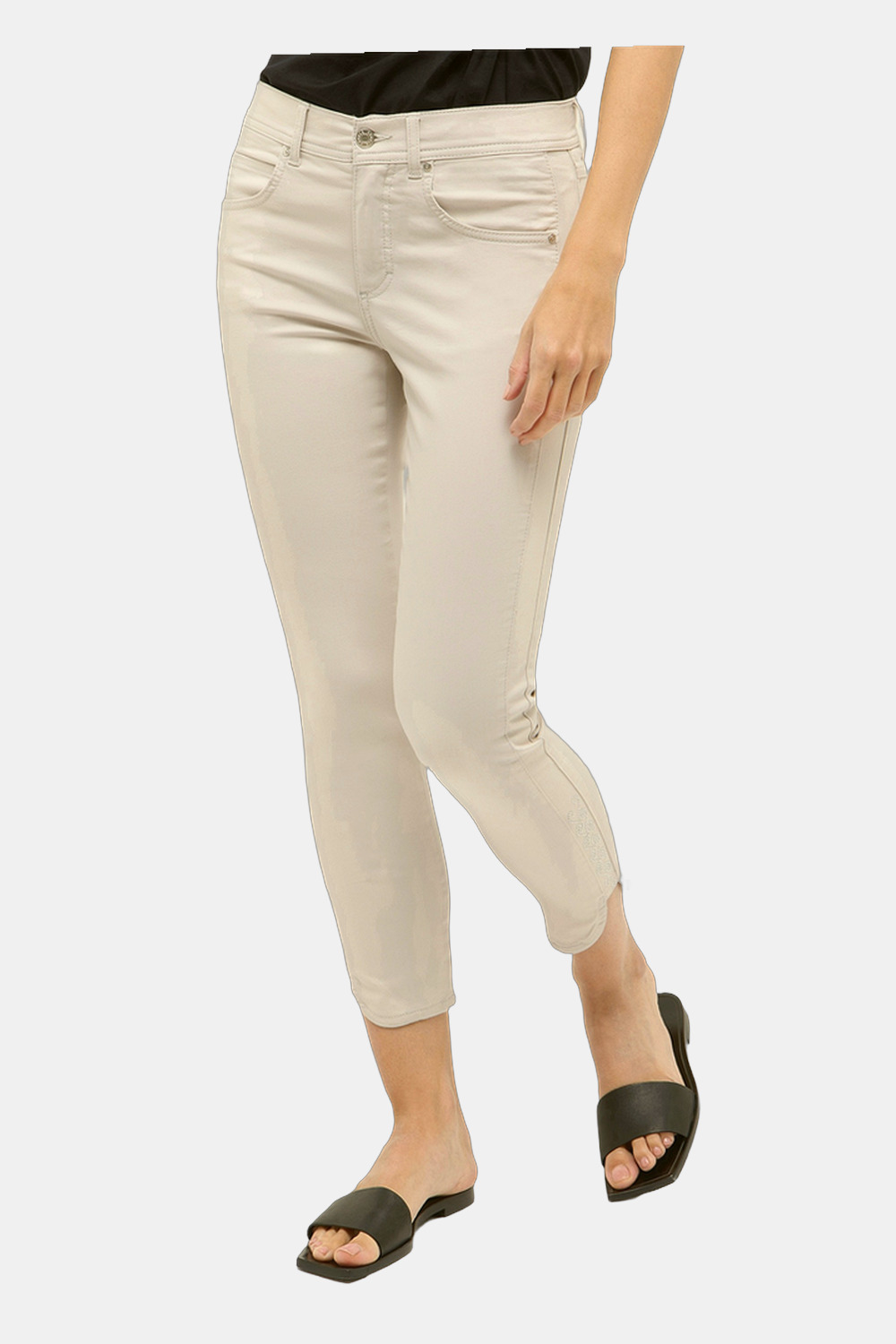 Vorderansicht einer Hose mit Elasthan und Baumwolle